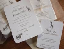 Safari wedding invitations and thank you cards