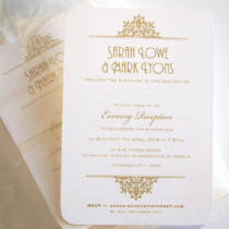 A wedding evening invitation in gold