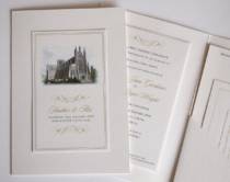 A classic wedding stationery folder and information sheets