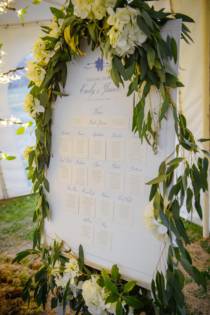 A seating plan for a wedding at Osborne House