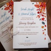 Seasonal wedding invitations for Autumn