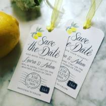 A save the date card for a wedding abroad