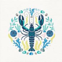 lobster graphics on front of greetings card