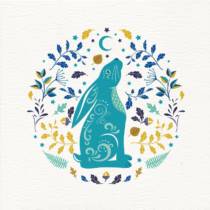 Moon gazing hare card