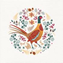contemporary greeting card with pheasant design