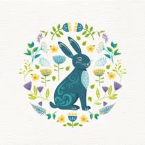 scandi style spring rabbit card