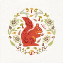 Red squirrel greeting card
