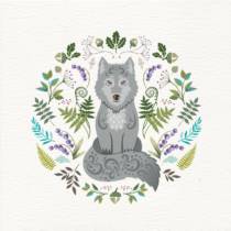 Scandi style wolf card