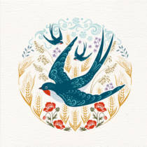 Swallows greeting card