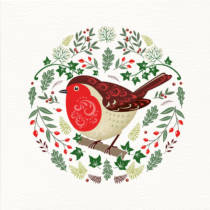 Robin Christmas card design