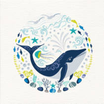 whale greeting card design