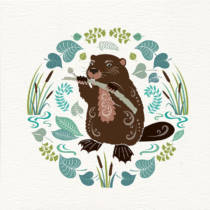 beaver greetings card